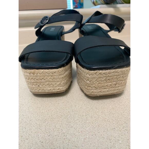 MIA Nichele Platform Espadrille Sling Back Heel Faux Leather Sandal Size 8.5 - Picture 4 of 8